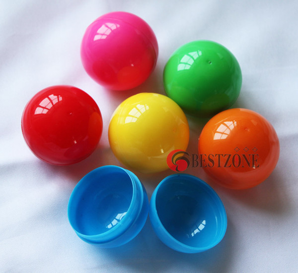 Wholesale-FREE SHIPPING Plastic lucky draw balls or toy capsules,solid multicolors, separating two parts open and close, diameter 39mm