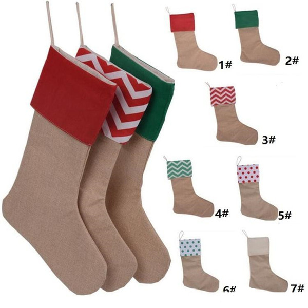 New high quality canvas Christmas stocking gift bags Xmas stocking Christmas decorative socks bags gift toy 