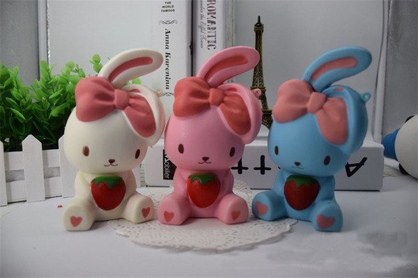 Rabbit Squishy Slow Rising Xmas Decoration Cute Jumbo Simulate Phone Straps Pendant Squeeze Stress Stretch Bread Kids Toy Gift