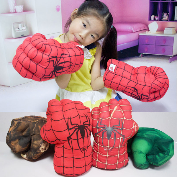 Factory Direct Trade Children Spider Boxing Plush Toys Green Gloves Giant Fist Christmas Gift