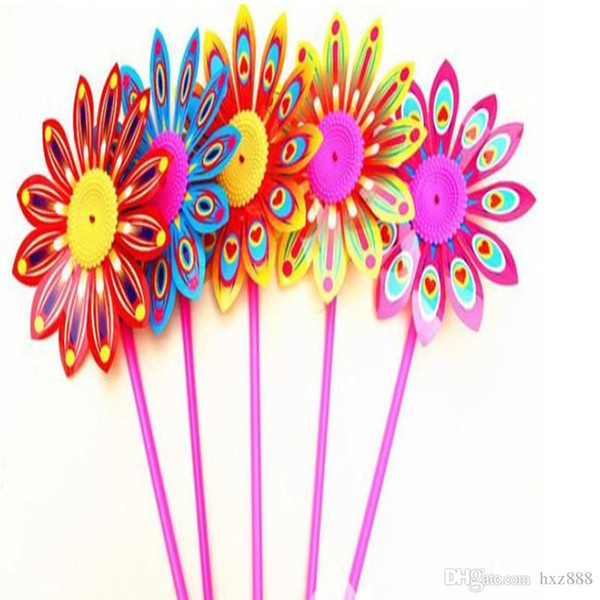 free shipping 50pcs/lot Fashion Sunflower Colorful Windmill Children's Toy Home Garden Yard Decor Outdoor Toys wholesale