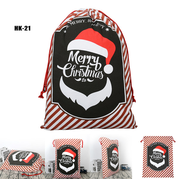 21 styles Christmas gift Santa canvas Santa bag Christmas big bag Santa Claus gift handmade bag