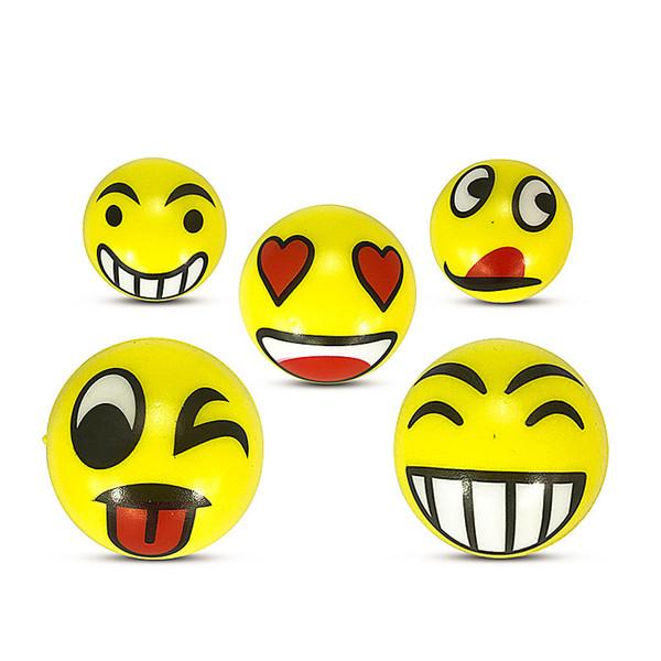 6.3cm QQ Emoji Smiling face ball Stress Squeeze Ball Wrist Finger Training Balls Soft Sponge PU Ball Children Kids Toys DHL 096