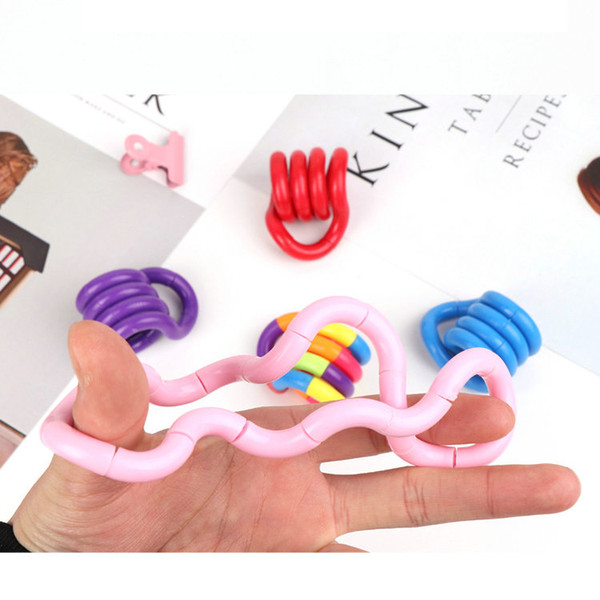 0120 Twisting toys Fidget Fiddle Adult Anti Stress Hand Sensory EDC Decompression winding Finger Dexterity Training Toy Twisted Ring