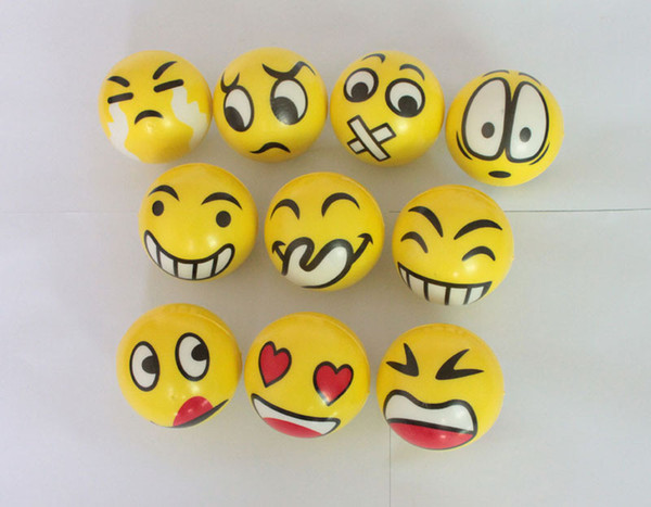 6.3cm QQ Emoji Smiling face ball Stress Squeeze Ball Wrist Finger Training Balls Soft Sponge PU Ball Children Kids Toys DHL 00384