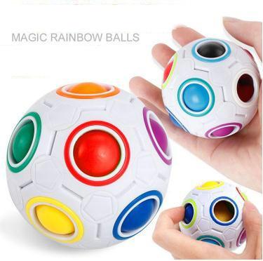 DHL Rainbow Ball Magic Cube Speed Football Fun Creative Spherical Puzzles Kids Educational Learning Toys games for Children Adult Gifts