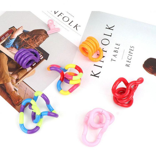 DHL 50pcs Twisting toys Fidget Fiddle Adult Anti Stress Hand Sensory EDC Decompression winding Finger Dexterity Training Toy Twisted Ring