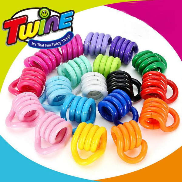 DHL 120pcs Twisting toys Fidget Fiddle Adult Anti Stress Hand Sensory EDC Decompression winding Finger Dexterity Training Toy Twisted Ring