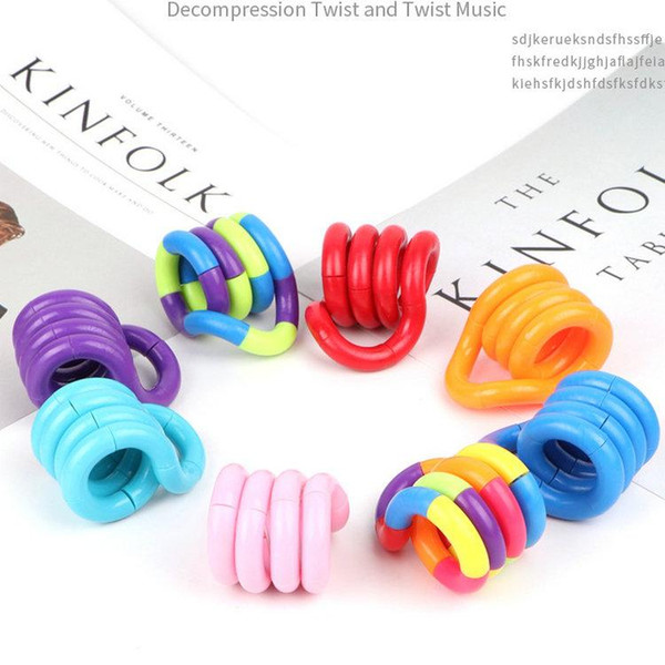 DHL 240pcs Twisting toys Fidget Fiddle Adult Anti Stress Hand Sensory EDC Decompression winding Finger Dexterity Training Toy Twisted Ring