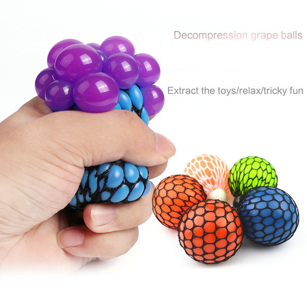 288pcs Decompression grape ball 6cm Cute Anti Stress Face Reliever Autism Mood Squeeze Relief Toy Funny Gadget Vent Water polo dhl