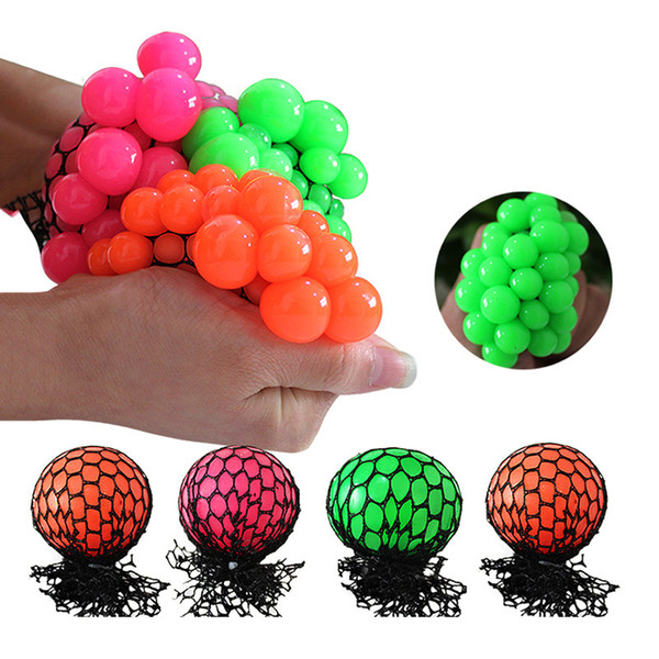 288pcs Decompression grape ball 6cm Cute Anti Stress Face Reliever Grape Ball Autism Mood Squeeze Relief Toy Funny Gadget Vent Water polo