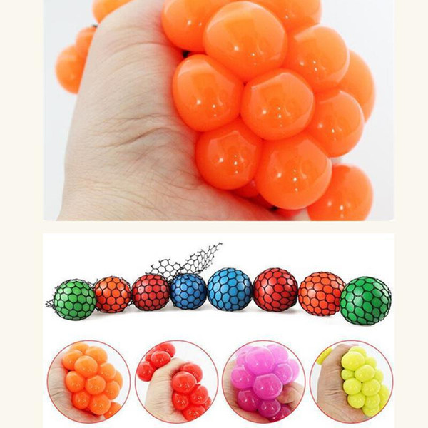 288pcs Decompression grape ball 6cm Cute Anti Stress Face Reliever Autism Mood Squeeze Relief Toy Funny Gadget Vent Water polo dhl free