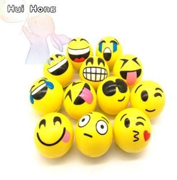 6.3cm QQ Emoji Smiling face ball Stress Squeeze Ball Wrist Finger Training Balls Soft Sponge PU Ball Children Kids Toys DHL