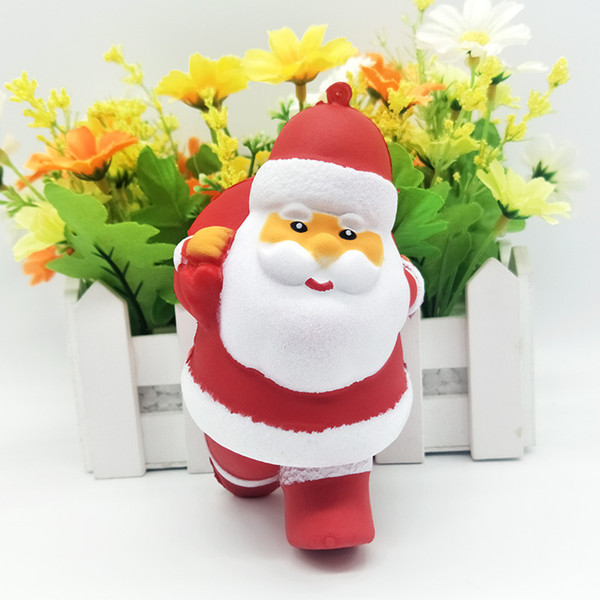 10pcs Squishy cartoon children toys kids Christmas gift Santa Claus inched back teddy bear snowman penguin Decompression toy