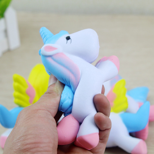 DHL 11CM Cute Jumbo Squishy Rainbow Unicorns Super Slow Rising Kawaii Catoon Phone Strap Pendant Bread Decompression Toy Christmas gift