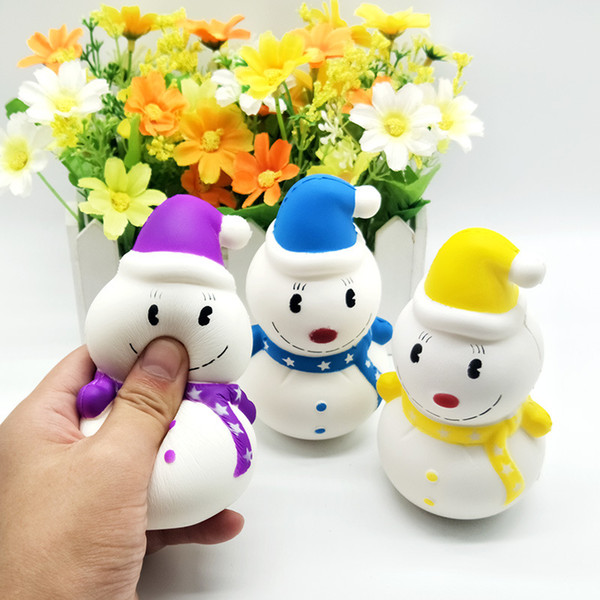 5pcs Squishy cartoon children toys kids Christmas gift Santa Claus inched back teddy bear snowman penguin Decompression toy