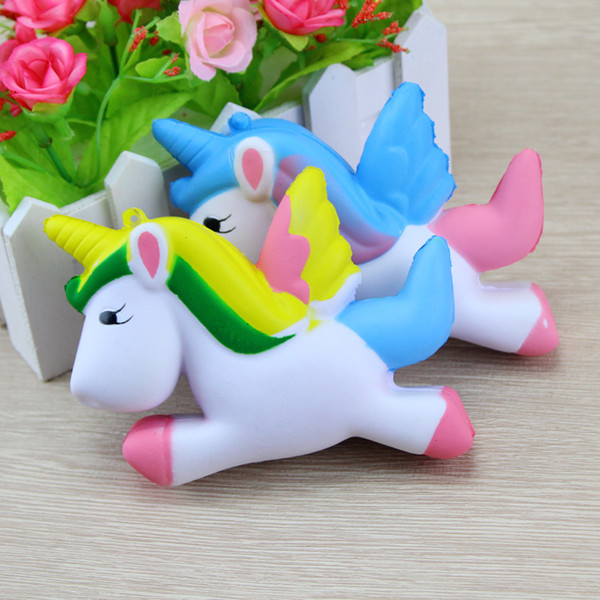 DHL 50PCS Cute Jumbo Squishy Rainbow Unicorns Super Slow Rising Kawaii Catoon Phone Strap Pendant Bread Decompression Toy Christmas gift