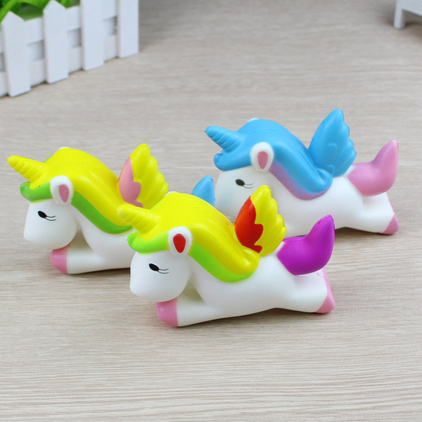 010 Cute Jumbo Squishy Rainbow Unicorns Super Slow Rising Kawaii Catoon Phone Strap Pendant Bread Decompression Toy Christmas gift