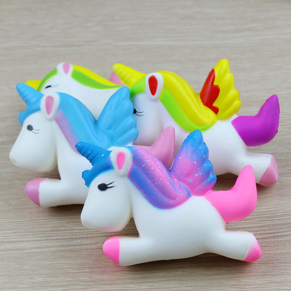 1PCS 12CM Cute Jumbo Squishy Rainbow Unicorns Super Slow Rising Kawaii Catoon Phone Strap Pendant Bread Decompression Toy Christmas gift