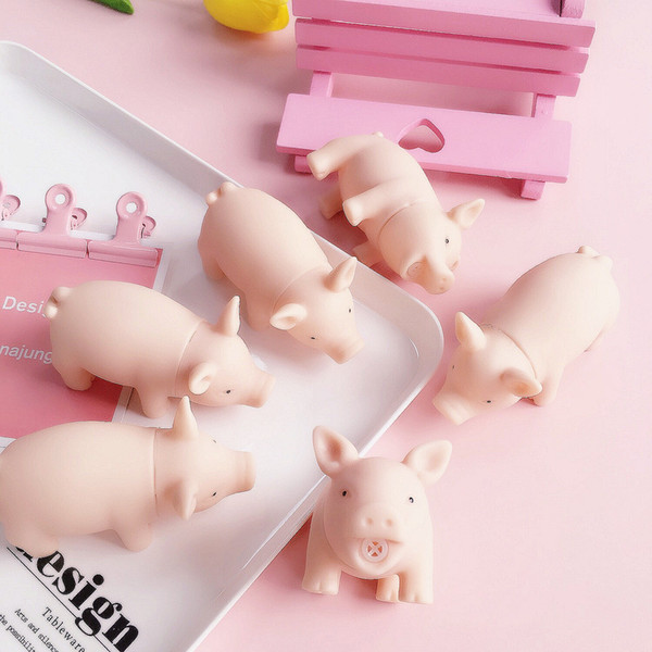 Squeeze the talking Rubber Pig Toy L=10cm Pet Dog Puppy Cat Kitten Chew Sound Play Squeaker Squeaky Pig Funny Toy kids gift 30pcs