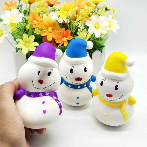 3pcs interesting Squishy toys kids children Christmas gift Santa Claus inched back teddy bear snowman penguin Decompression toy