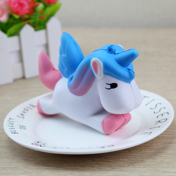 DHL 080 Cute Jumbo Squishy Rainbow Unicorns Super Slow Rising Kawaii Catoon Phone Strap Pendant Bread Decompression Toy Christmas gift