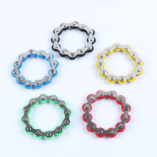 12 section Good Quality Roller Bike Chain Fidget Toy Stress Reducer for ADD ADHD Anxiety Autism Adults Kids Decompression Toy