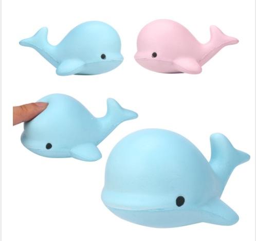 new 9CM Jumbo Kawaii Cartoon Cute Squishy dolphin Whale Millie Squeeze Soft Slow Rising Strap Bread Kid Toy Gift