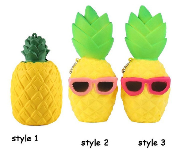 Pineapple Squishy Jumbo Kawaii Fruit Soft Mobile Phone Charm Straps Slow Rising Squeeze Scented Bread Toy Kids Relieve Anxiety Gift