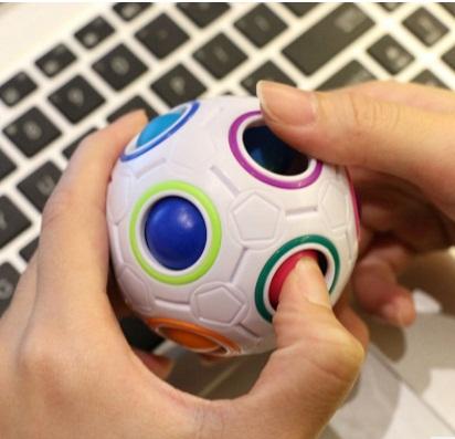 Rainbow Fidget Ball Challenging Puzzle Ball Fun Sphere Speed Cube EDC Novelty Fidget Football Brain Teasers Educational Toys newest toy