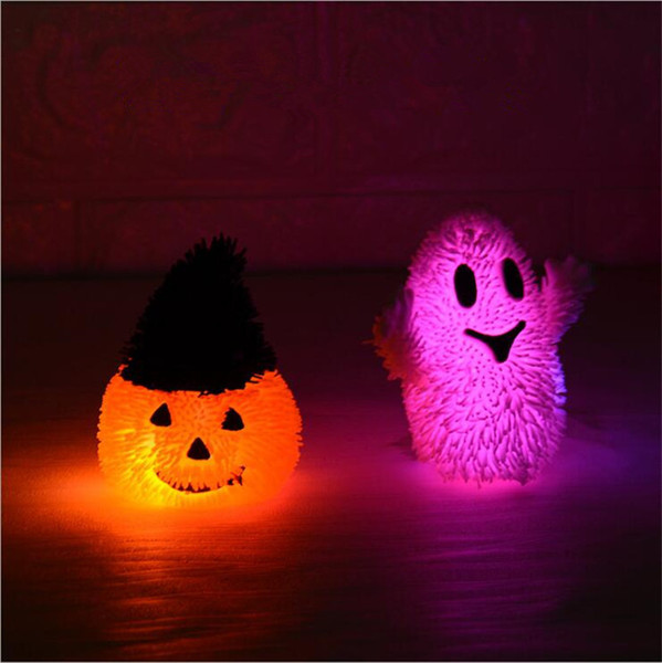 New Arrival Halloween Squishy Kids Toys Illuminate Flashing Pumpkin Slow Rebound Decompression Jouets Halloween Hand Squeezed Toy Wholesale