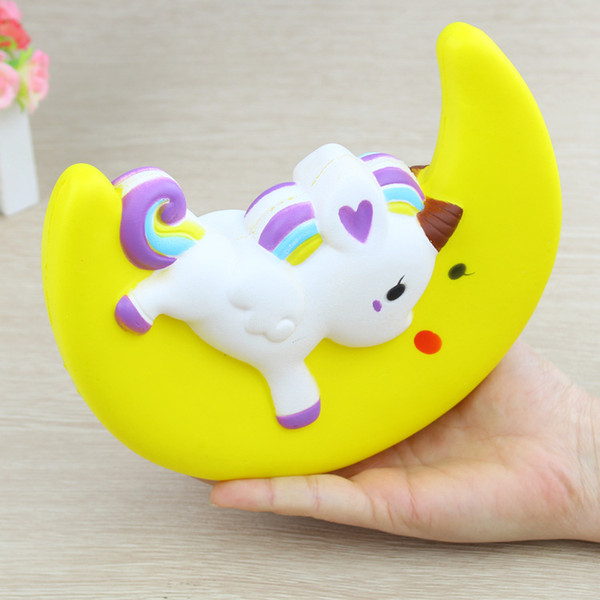 New Squishy Toy Simulation Moon Unicorn Shape Slow Rebound PU Decompression Toy Squishy Slow Rising Anti Stress Reliever Toy 2pcs/lot