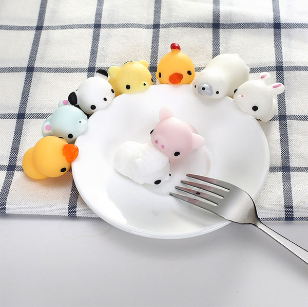 Cute Toys Animal Modeling Squishy Simulation 10pcs Random Mix Lovely Cartoon Pendant Kawaii Food Super Kid Decompression Toy