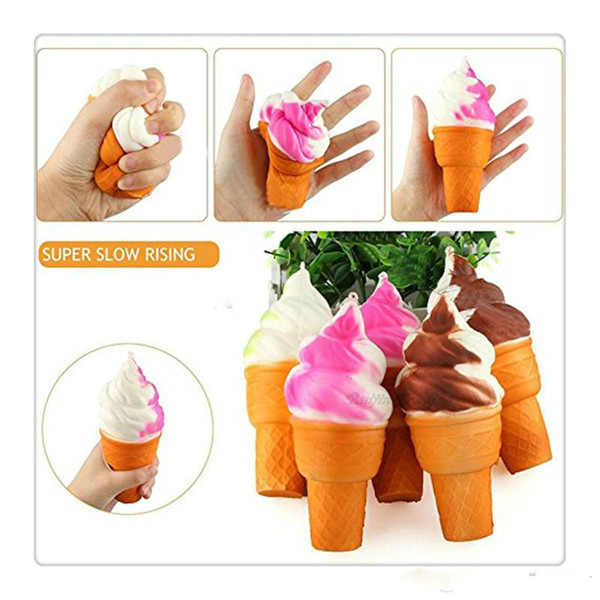 Cute Jumbo Rare Squishy Ice Cream Phone Straps Soft Decompression Toy Slow Rising Squeeze Squishies Toys For C christmas gift Random