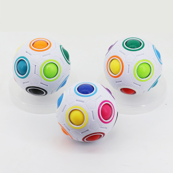 HOT Rainbow Ball Magic Cube Speed Football Fun Creative Spherical Puzzles Kids Educational Learning Toys games for kids Gifts DHL ship