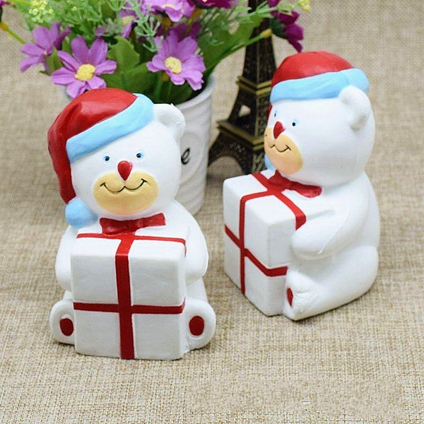 kawaii squishy JUMBO christmas bear soft slow rising toys rare squishy Kids Fun toy gift For Key Ring Phone Chain