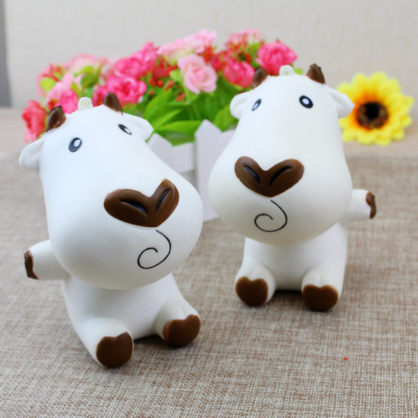 Cute Big Milk Cow Squishy Jumbo Cartoon Slow Rising Toy Phone Straps Charms Scented Pendant Bread Cake Fun Kid Decompression Toy Gift