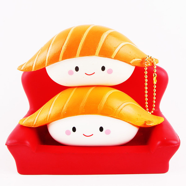 New arrival hot high quality kawaii Squishy Slow Rising food squishy Salmon Sushi Charms Queeze Kid Toys Cute squishies kids gift