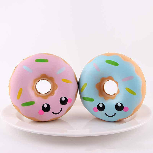 Donuts Squishy Toys Kawaii Smile Face Slow Rising Donut Jumbo Squeeze Phone Strap Stress Reliever for Kids Toy