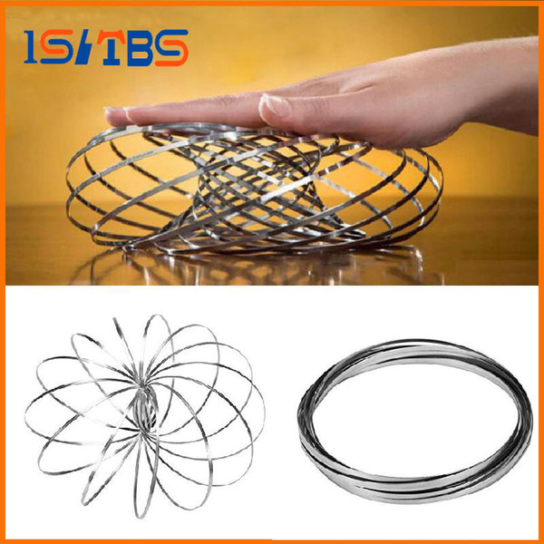 Wholesale Xmax gifts metal Toroflux Flow ring Toy Holographic by While Moving Creates a Ring Flow Rainbow Toys Flow rings 