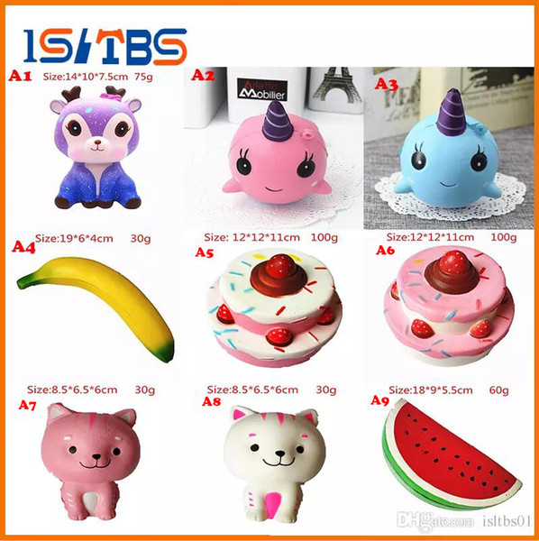 9A style Bread Squishy Slow Rising French Fries Soft Ice Cream Coffee Cup Scented Banana Stretch Donut Milk squeeze bottle Toy