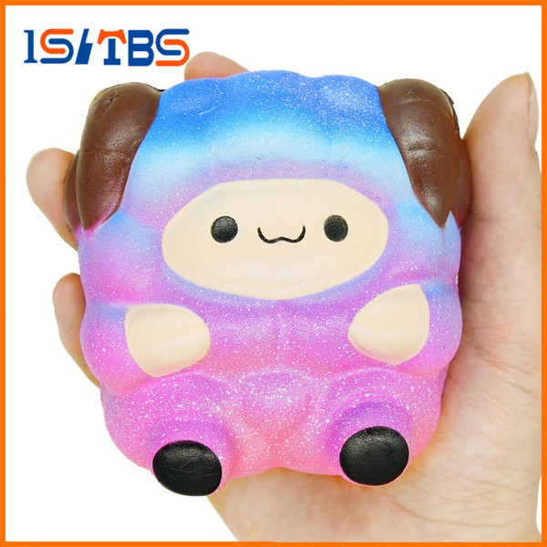 Jumbo Cute Sheep Squishy Colorful Rainbow Alpaca Slow Rising Straps Soft Squeeze Scented Bread Cake Fun Kid Toy Gift