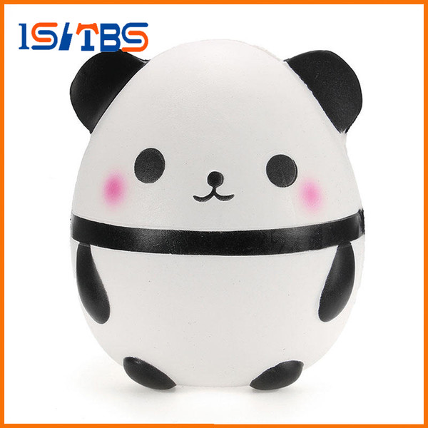 New 12CM Jumbo Cute Panda Bear Squishy Slow Rising Soft Squeeze Straps Crean Scented Bread Cake Decor Toy Kid Fun Gift