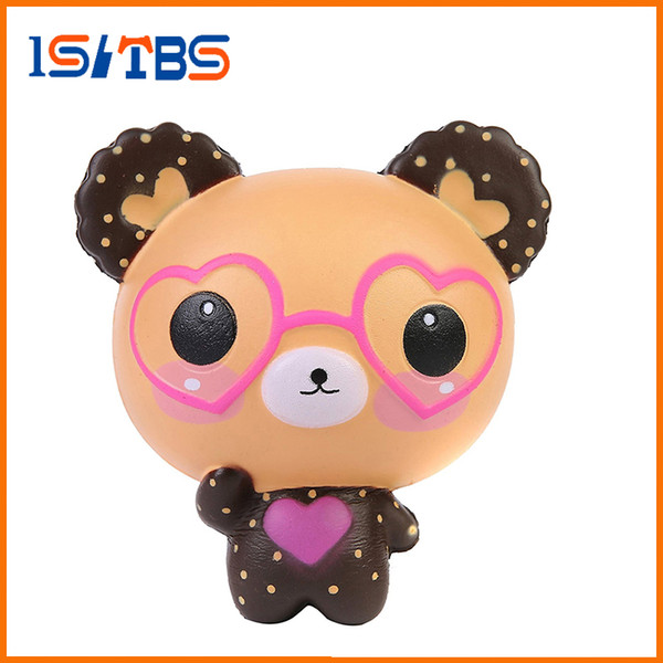 11CM Kawaii Jumbo Soft Bear Squishy Toy Slow Rising for Children Relieves Stress Anxiety Cabinet Decor Charm Lanyard Strap