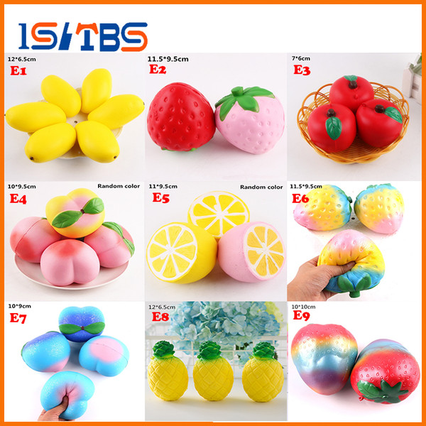 9E Big Kawaii Jumbo Squishy Watermelon Peach Apple Super Slow Rising Squeeze Soft Stretch Scented Bread Cake Fruits Fun Kids Toys