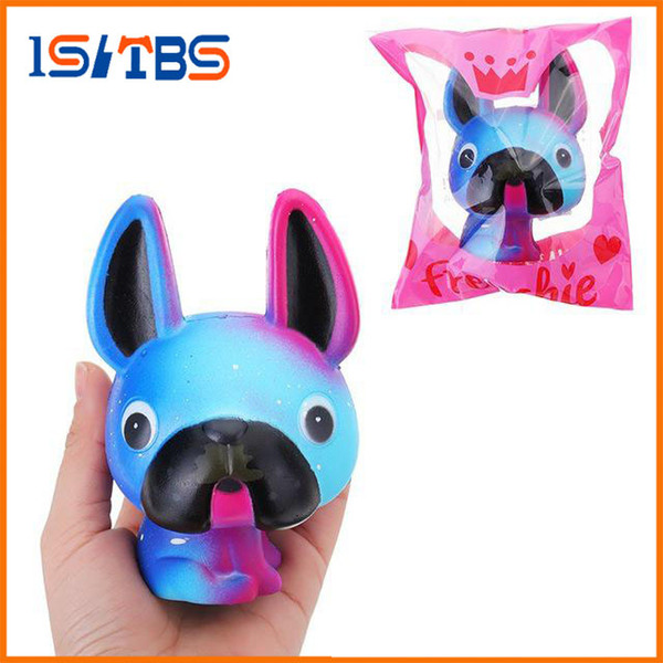 Colorful sad dog Slow Rising Cream Scented Squishyed Phone Strap Toy with Package for Kids Best Gift Decompression Toys