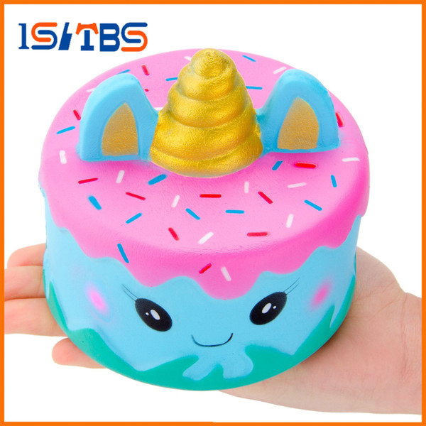 12CM Colorful Unicorn Cake Squishy Toy Simulation Slow Rising Kids Anti-strss Gift Squishi Toys Cartoon Phone Strap