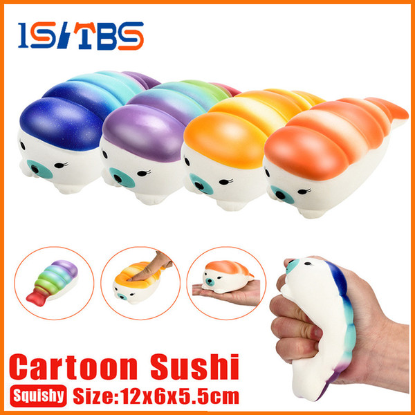 12cm Squishy Jumbo Sushi Scented Charm Slow Rising Squeeze Stress Reliever Slow Rising Relieves Stress Anxiety Toy For Child