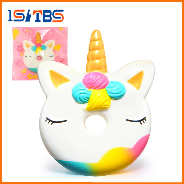 Hot Sale Jumbo Unicorn Donut Squishy Cake Bread Squishies Cream Scented Slow Rising Squeeze Toy Original Package