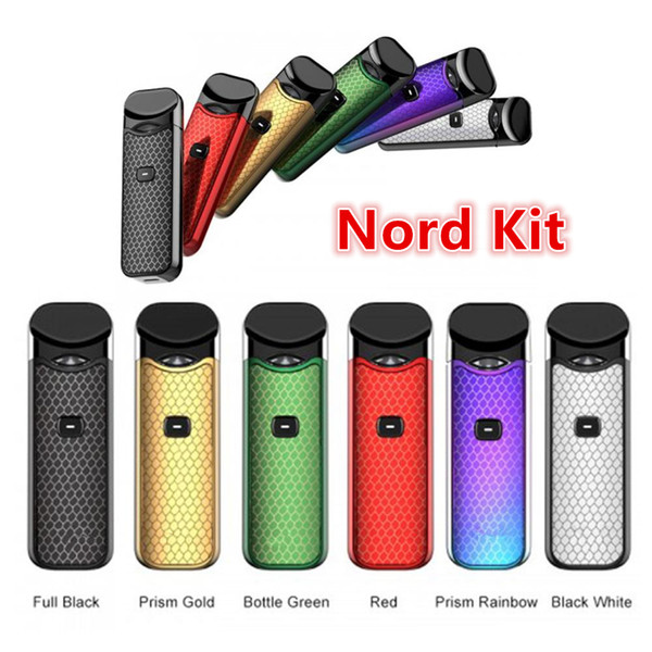 2019 New arrival Nord Starter Kit Built-in 1100mAh Battery 3ml Pod Cartridge with 1.4ohm 0.6ohm Mesh Coil Button-triggered Pod System Device